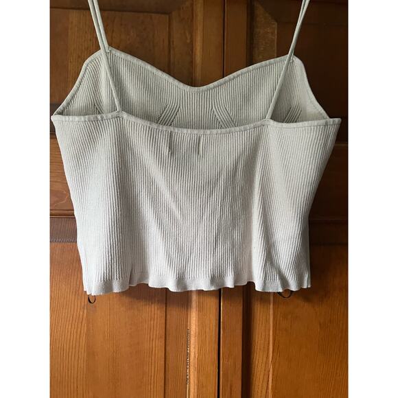 NWT H&M Women's Ribbed Knit Strappy Tank Top Sleeveless Cream Tan Size XL - Picture 5 of 10